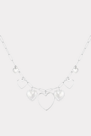 Open hearts necklace silver fashiontiger