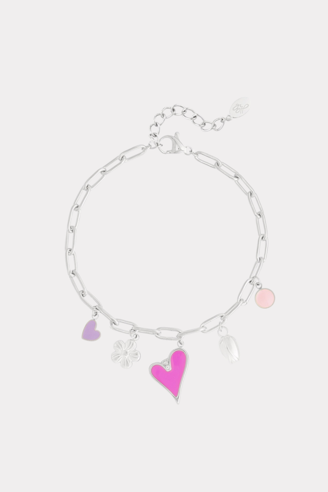 Charm bracelet colorful day - silver