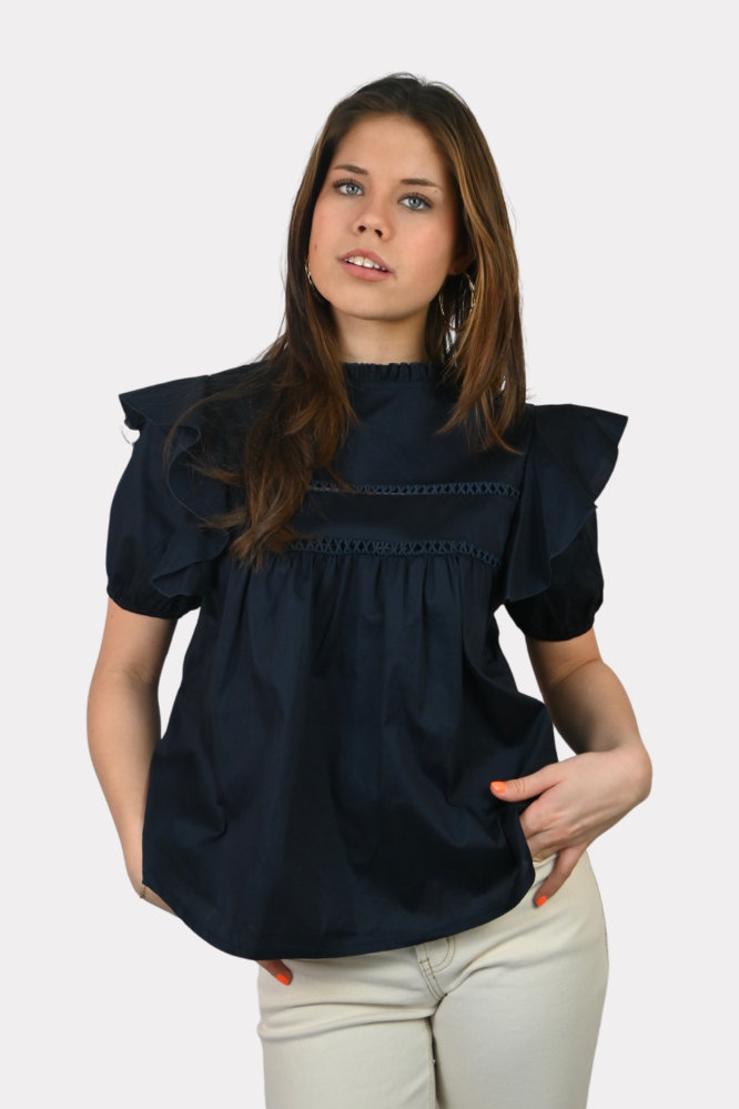 Ruffle_blouse_short_sleeve_navy_fashiontiger