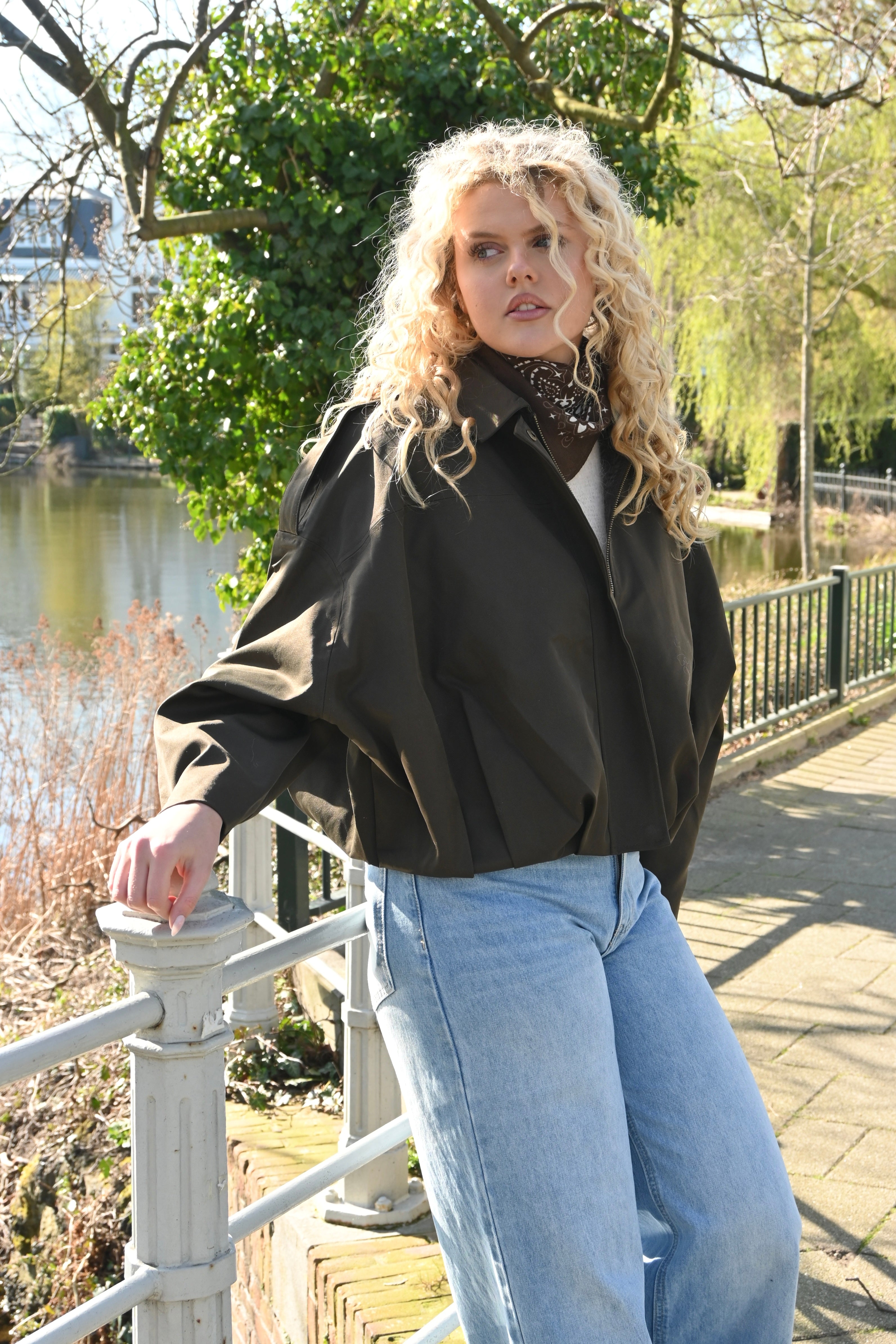 Saar jacket trenchcoat - bruin - Fashiontiger