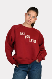 Ski you later sweater - bordeaux