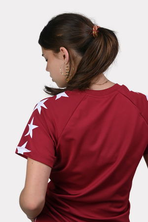 Starry Sportshirt - Bordeaux/Weiß - 4