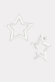 Statement star earrings silver fashiontiger