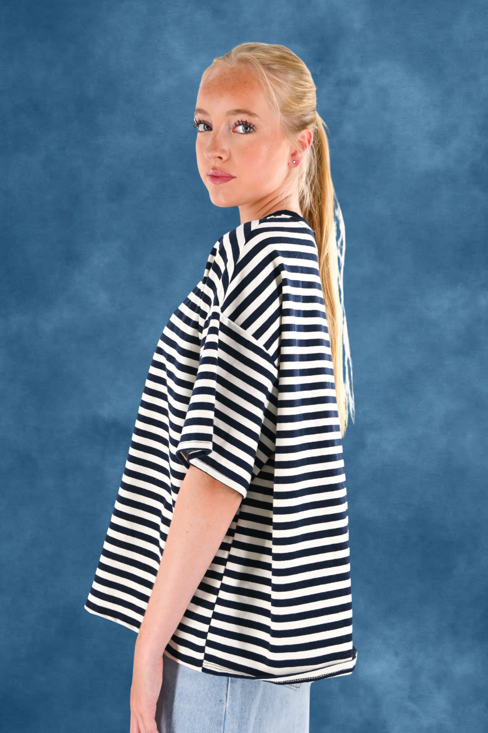 Striped tiger t-shirt - navy/wit - Fashiontiger 6