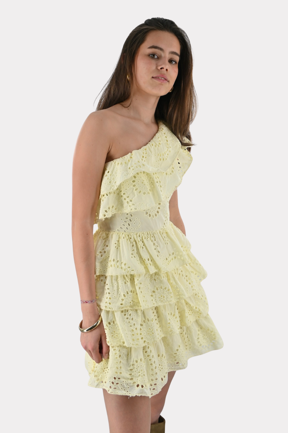 Robe d'été à volants, jaune beurre - Fashiontiger 5