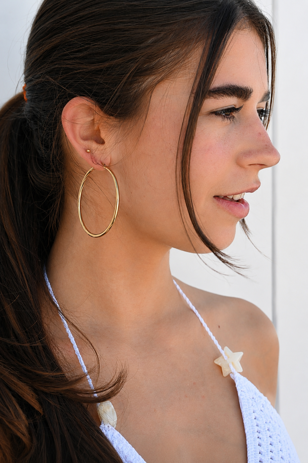 Textured hoops - goud