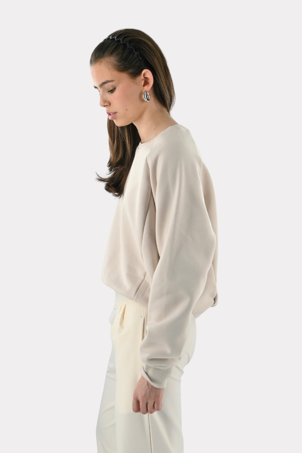 Sweat-shirt col rond Tiger - crème - Fashiontiger 2