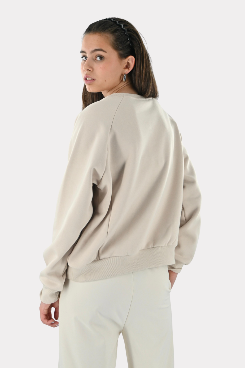 Tiger sweat-shirt ras du cou - crème - Fashiontiger 3