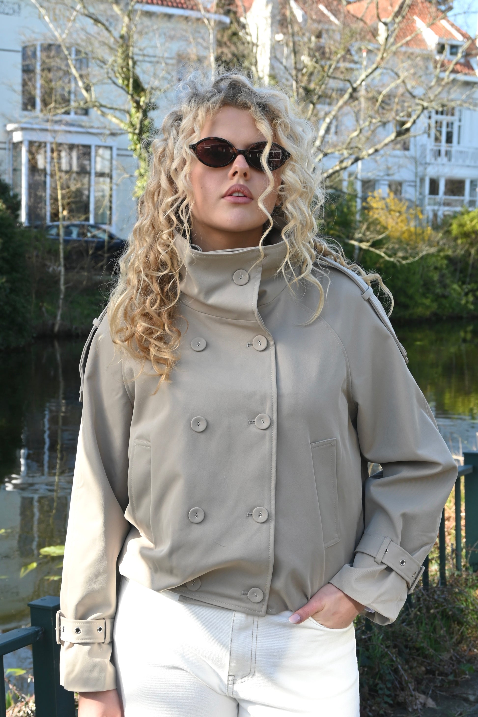 Trench jacket - camel - Fashiontiger 