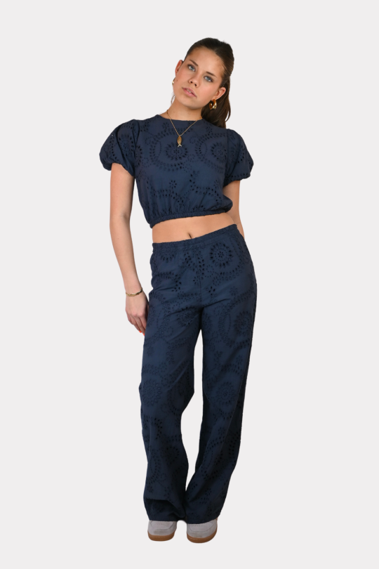 Valencia pantalon bleu marine Fashiontiger 1