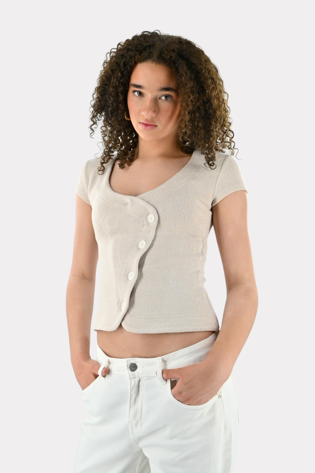 Wolly summer top - creme - Fashiontiger 5