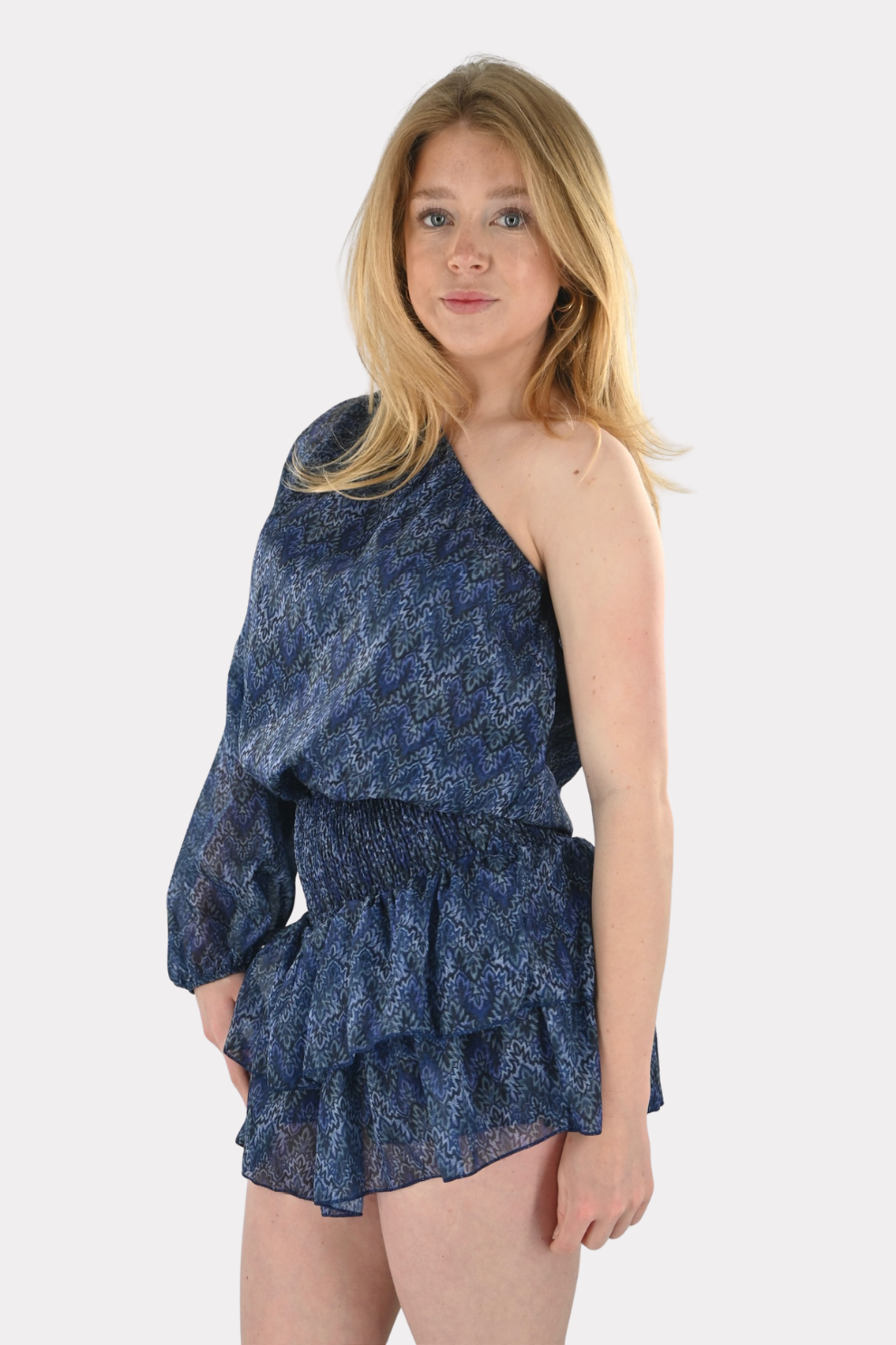 Zigzag playsuit - blauw - Fashiontiger 2