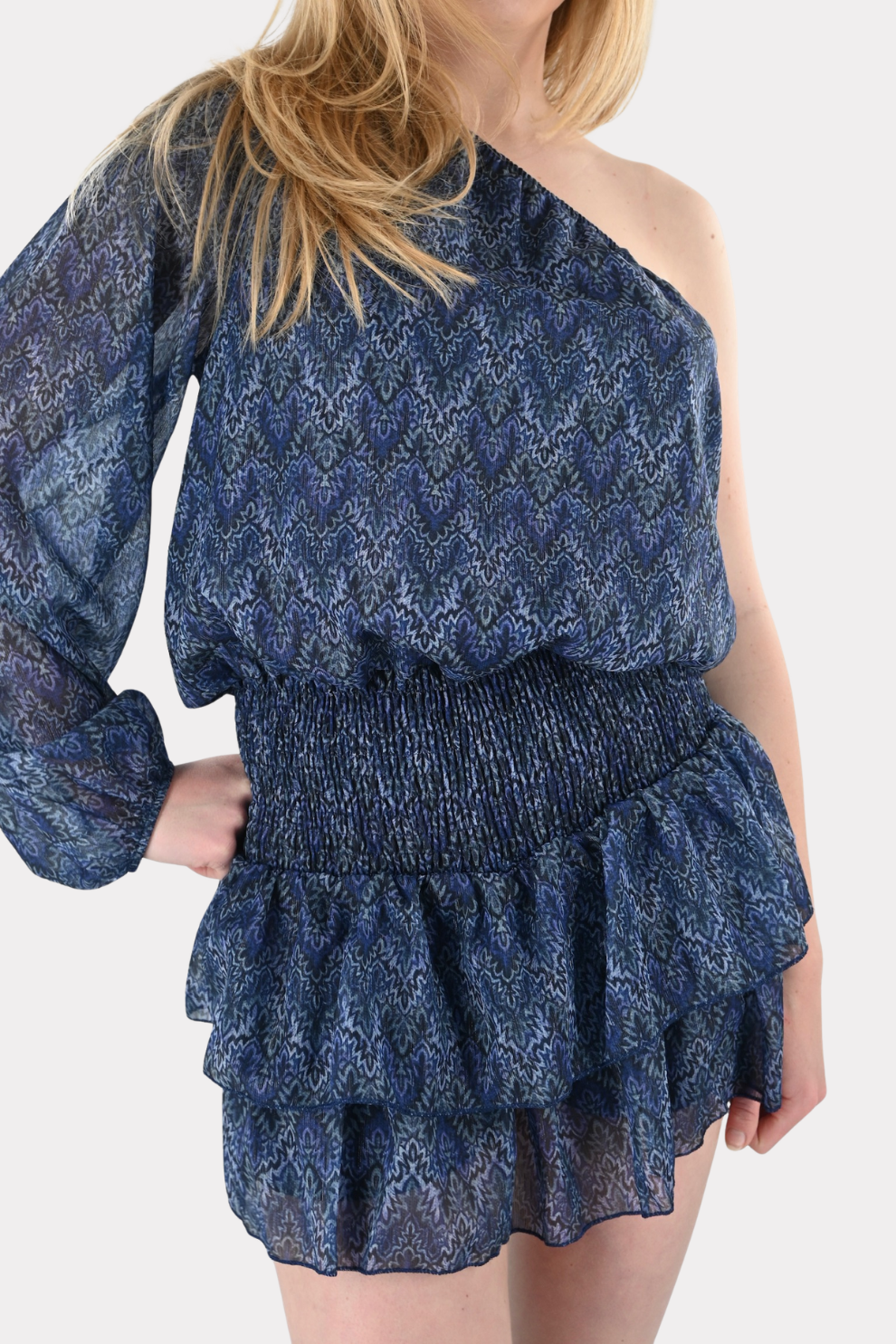 Zigzag playsuit - blauw - Fashiontiger 4