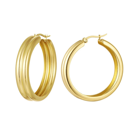 Basic hoops ribbed - gold